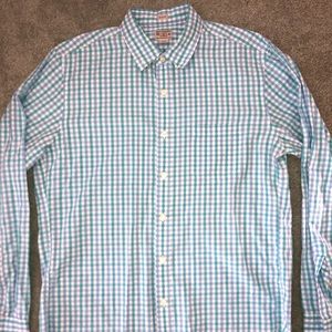 J. Crew Large Green Blue Plaid Button-Down
